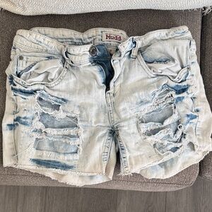 Mudd Distressed Jean Shorts - Light Blue